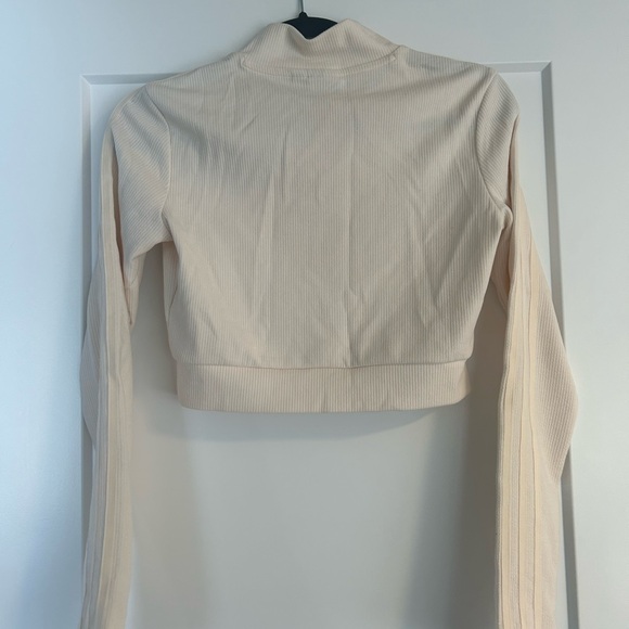 Adidas Women's Cream Color Long Sleeve Bodysuit - Picture 3 of 5